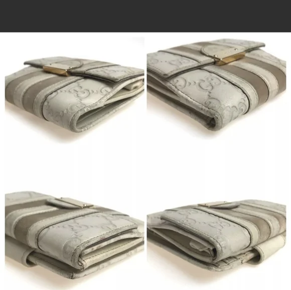 GUCCI🥳HP🥳Gucci GG White Leather Wallet - Picture 3 of 12